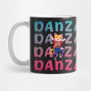 DANCE street cat illustration positive cute vibes. Mug